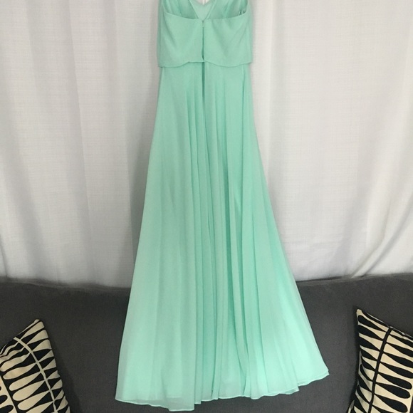 Mint floor length bridesmaid dress - Picture 2 of 6